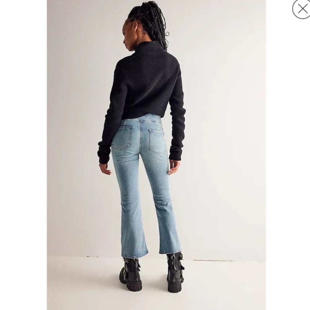 Free People Light Blue High-Rise Flare Jeans